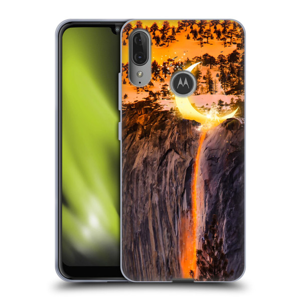 Dave Loblaw Sci-Fi And Surreal Fire Canyon Moon Soft Gel Case for Motorola Moto E6 Plus
