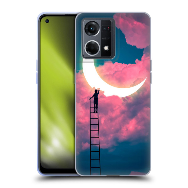Dave Loblaw Sci-Fi And Surreal Boy Painting Moon Clouds Soft Gel Case for OPPO Reno8 4G