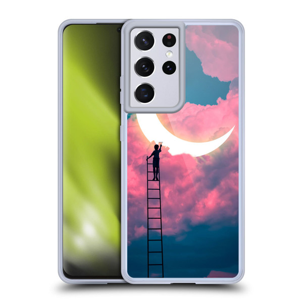 Dave Loblaw Sci-Fi And Surreal Boy Painting Moon Clouds Soft Gel Case for Samsung Galaxy S21 Ultra 5G