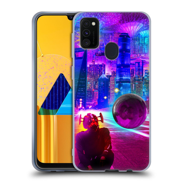 Dave Loblaw Sci-Fi And Surreal Synthwave Street Soft Gel Case for Samsung Galaxy M30s (2019)/M21 (2020)