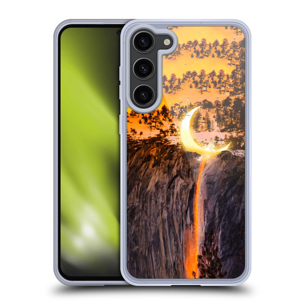 Dave Loblaw Sci-Fi And Surreal Fire Canyon Moon Soft Gel Case for Samsung Galaxy S23+ 5G