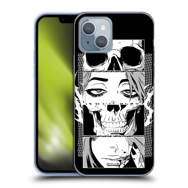 Zombie Makeout Club Art Skull Collage Soft Gel Case for Apple iPhone 14