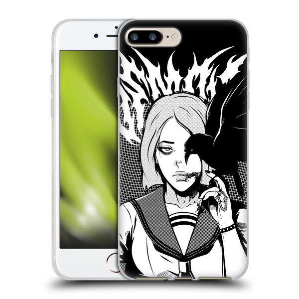 Zombie Makeout Club Art Crow Soft Gel Case for Apple iPhone 7 Plus / iPhone 8 Plus