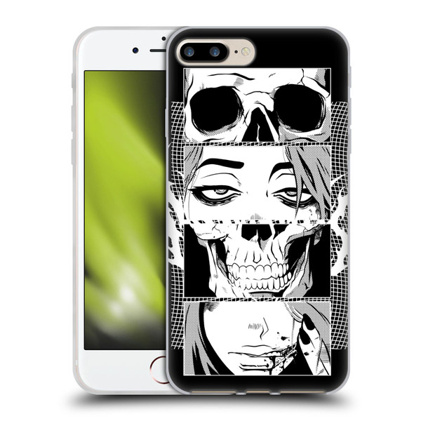 Zombie Makeout Club Art Skull Collage Soft Gel Case for Apple iPhone 7 Plus / iPhone 8 Plus
