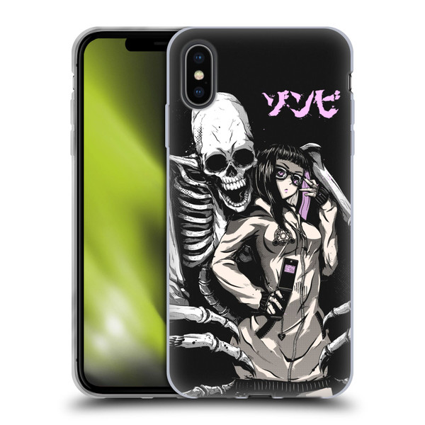 Zombie Makeout Club Art Stop Drop Selfie Soft Gel Case for Apple iPhone XS Max