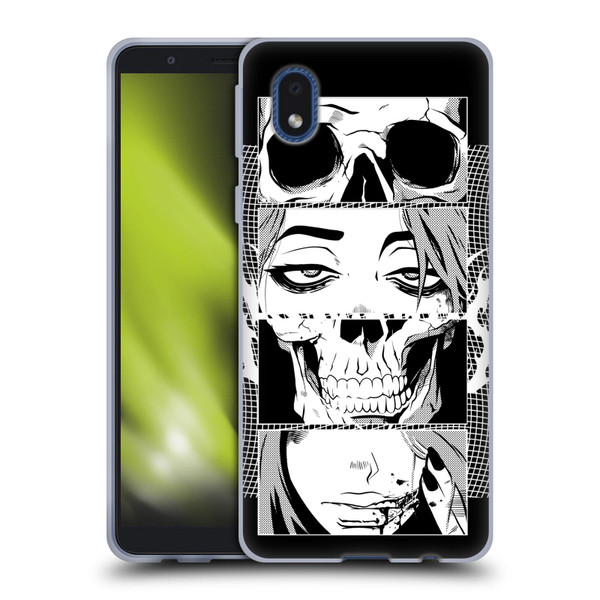 Zombie Makeout Club Art Skull Collage Soft Gel Case for Samsung Galaxy A01 Core (2020)