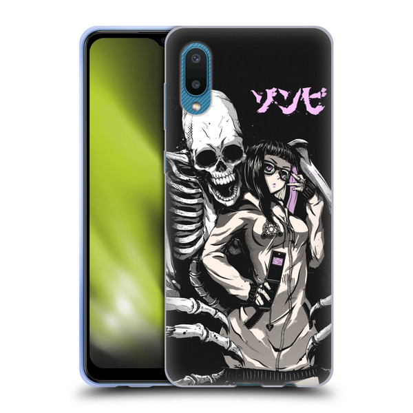 Zombie Makeout Club Art Stop Drop Selfie Soft Gel Case for Samsung Galaxy A02/M02 (2021)