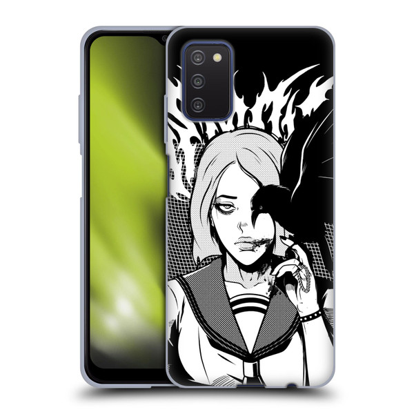 Zombie Makeout Club Art Crow Soft Gel Case for Samsung Galaxy A03s (2021)