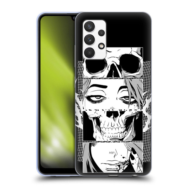 Zombie Makeout Club Art Skull Collage Soft Gel Case for Samsung Galaxy A32 (2021)