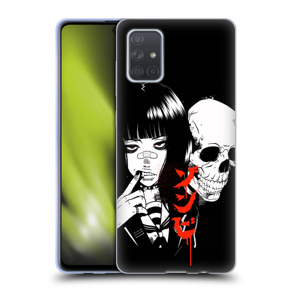 Zombie Makeout Club Art Girl And Skull Soft Gel Case for Samsung Galaxy A71 (2019)