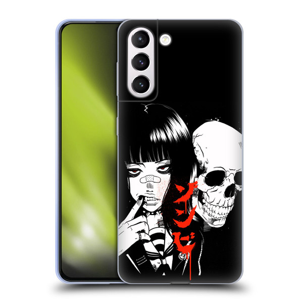 Zombie Makeout Club Art Girl And Skull Soft Gel Case for Samsung Galaxy S21+ 5G