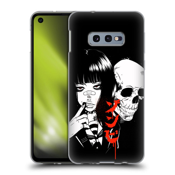 Zombie Makeout Club Art Girl And Skull Soft Gel Case for Samsung Galaxy S10e