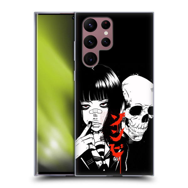 Zombie Makeout Club Art Girl And Skull Soft Gel Case for Samsung Galaxy S22 Ultra 5G