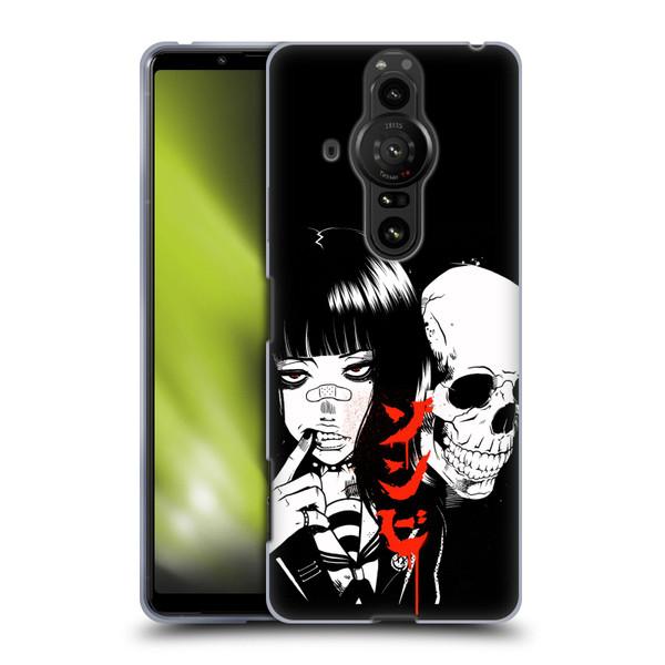 Zombie Makeout Club Art Girl And Skull Soft Gel Case for Sony Xperia Pro-I