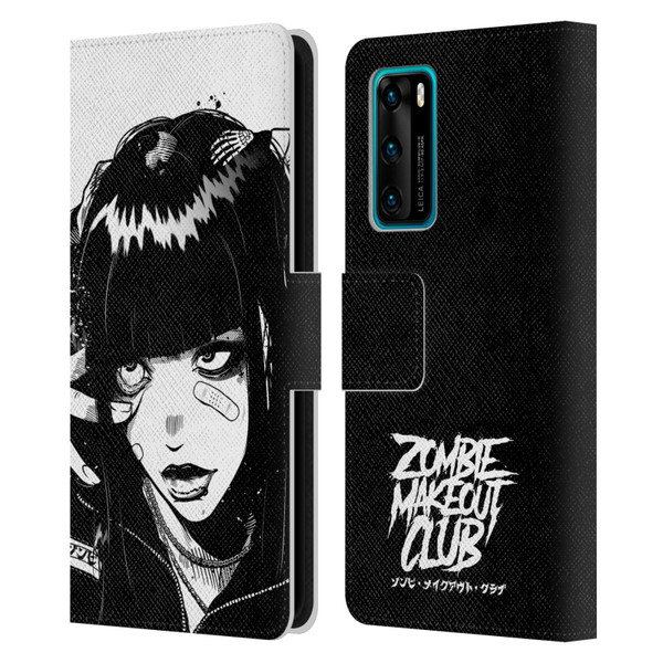 Zombie Makeout Club Art See Thru You Leather Book Wallet Case Cover For Huawei P40 5G