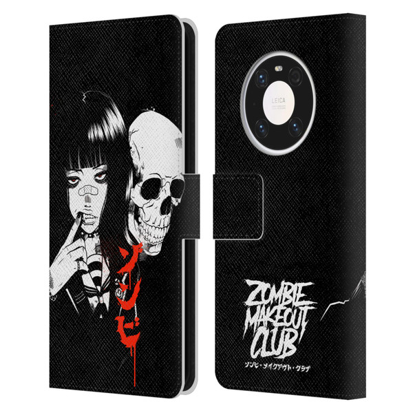 Zombie Makeout Club Art Girl And Skull Leather Book Wallet Case Cover For Huawei Mate 40 Pro 5G