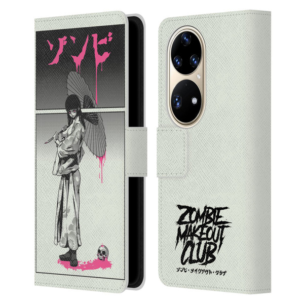 Zombie Makeout Club Art Chance Of Rain Leather Book Wallet Case Cover For Huawei P50 Pro