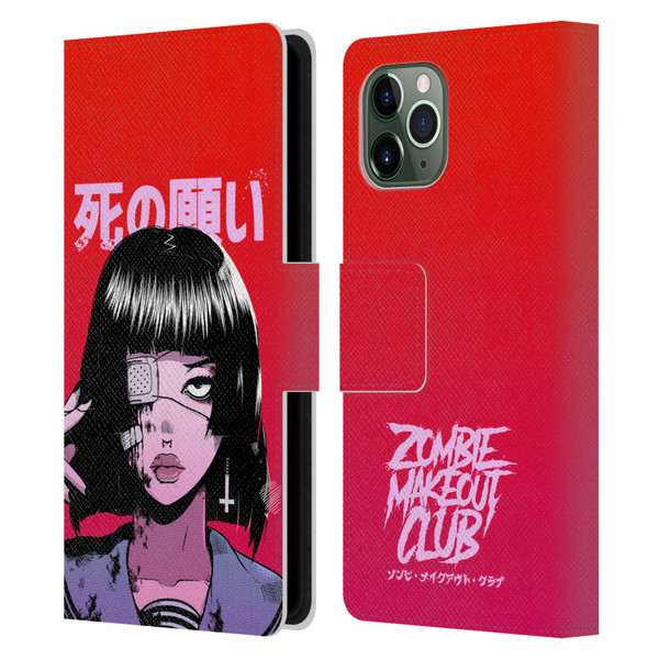 Zombie Makeout Club Art Eye Patch Leather Book Wallet Case Cover For Apple iPhone 11 Pro
