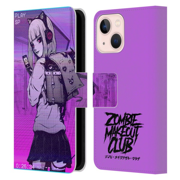 Zombie Makeout Club Art Drama Rides On My Back Leather Book Wallet Case Cover For Apple iPhone 13 Mini