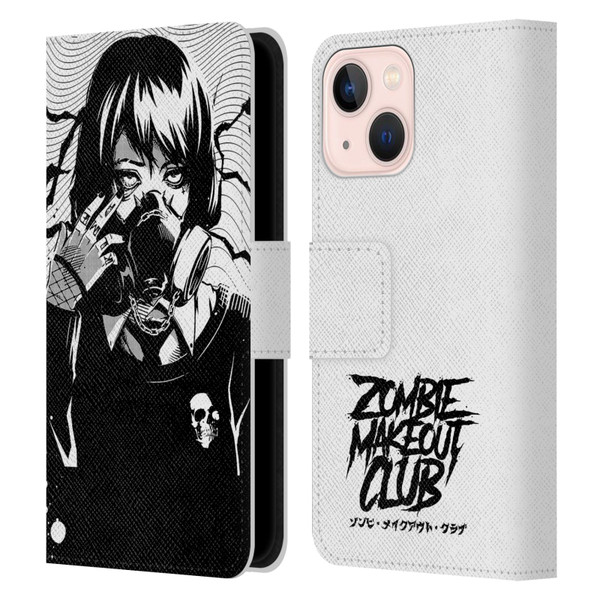 Zombie Makeout Club Art Facepiece Leather Book Wallet Case Cover For Apple iPhone 13 Mini
