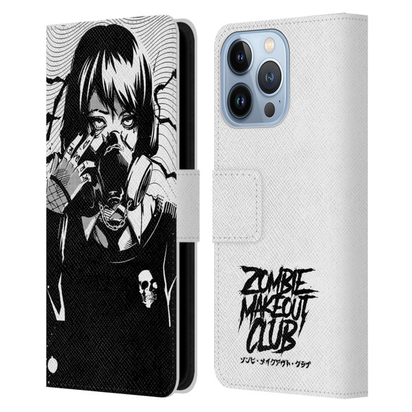 Zombie Makeout Club Art Facepiece Leather Book Wallet Case Cover For Apple iPhone 13 Pro