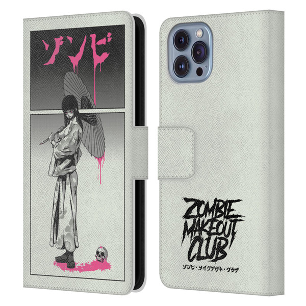 Zombie Makeout Club Art Chance Of Rain Leather Book Wallet Case Cover For Apple iPhone 14