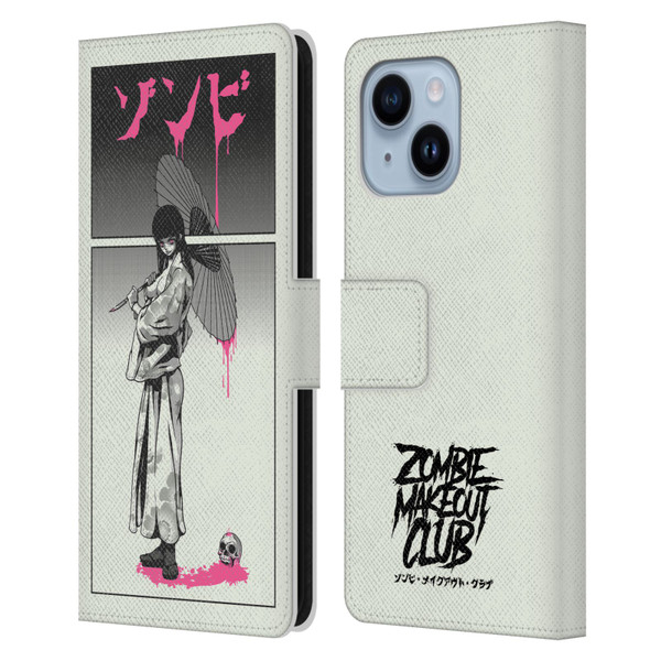 Zombie Makeout Club Art Chance Of Rain Leather Book Wallet Case Cover For Apple iPhone 14 Plus
