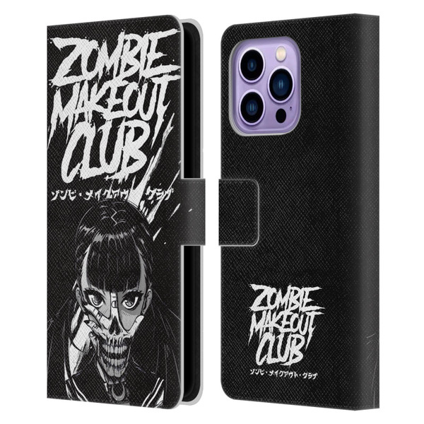 Zombie Makeout Club Art Face Off Leather Book Wallet Case Cover For Apple iPhone 14 Pro Max