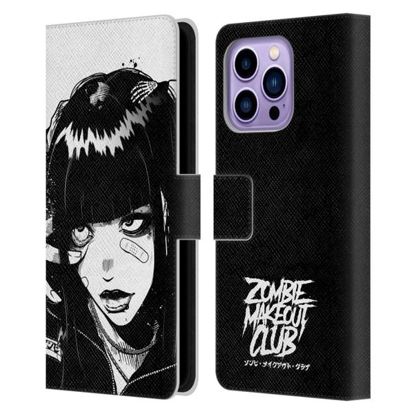 Zombie Makeout Club Art See Thru You Leather Book Wallet Case Cover For Apple iPhone 14 Pro Max