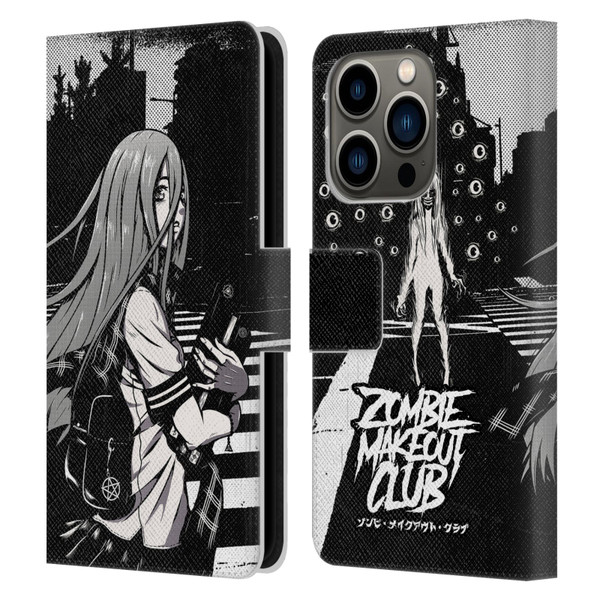 Zombie Makeout Club Art They Are Watching Leather Book Wallet Case Cover For Apple iPhone 14 Pro