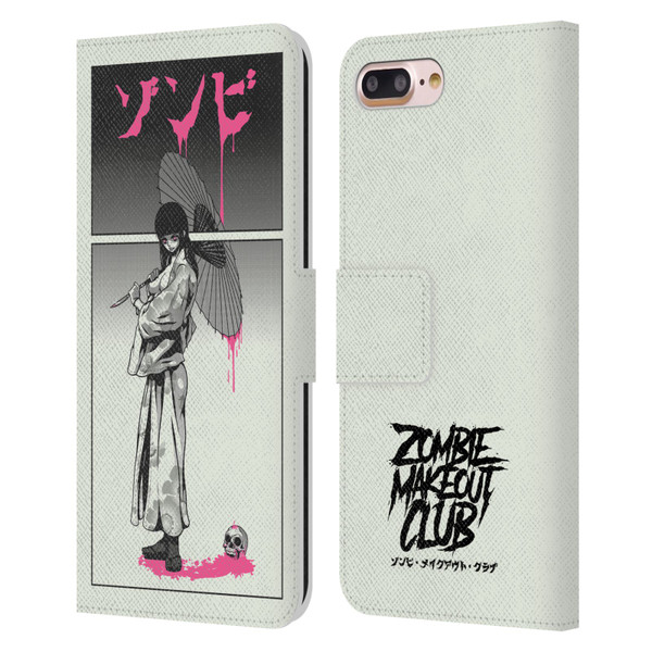 Zombie Makeout Club Art Chance Of Rain Leather Book Wallet Case Cover For Apple iPhone 7 Plus / iPhone 8 Plus