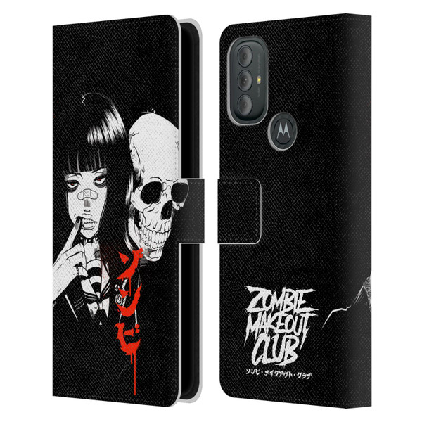 Zombie Makeout Club Art Girl And Skull Leather Book Wallet Case Cover For Motorola Moto G10 / Moto G20 / Moto G30