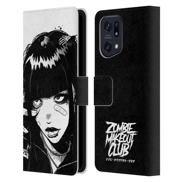 Zombie Makeout Club Art See Thru You Leather Book Wallet Case Cover For OPPO Find X5