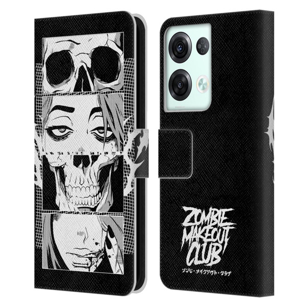 Zombie Makeout Club Art Skull Collage Leather Book Wallet Case Cover For OPPO Reno8 Pro