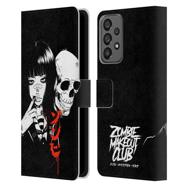 Zombie Makeout Club Art Girl And Skull Leather Book Wallet Case Cover For Samsung Galaxy A73 5G (2022)
