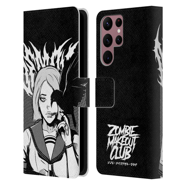 Zombie Makeout Club Art Crow Leather Book Wallet Case Cover For Samsung Galaxy S22 Ultra 5G