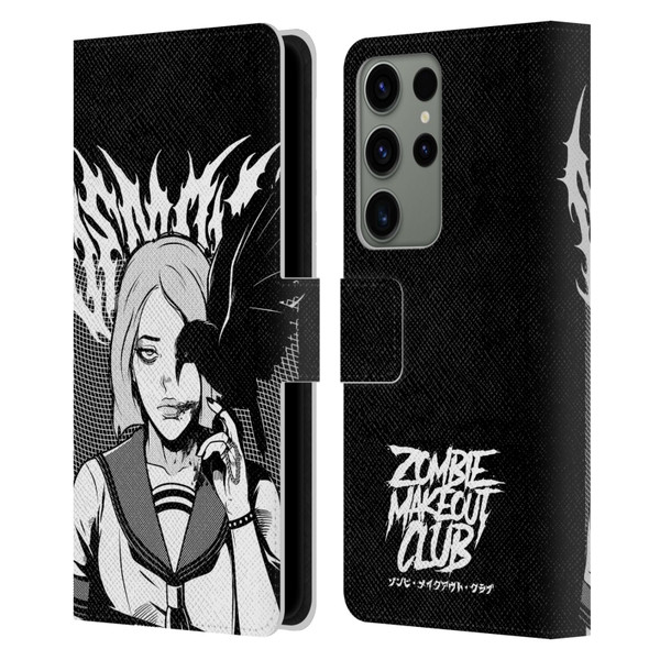 Zombie Makeout Club Art Crow Leather Book Wallet Case Cover For Samsung Galaxy S23 Ultra 5G