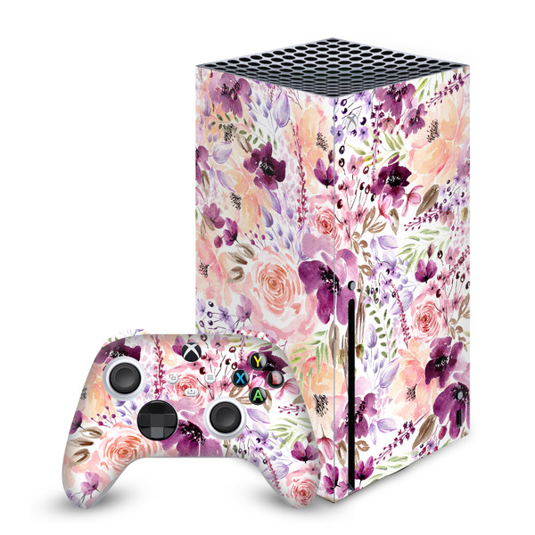 Anis Illustration Art Mix Floral Chaos Vinyl Sticker Skin Decal Cover for Microsoft Series X Console & Controller