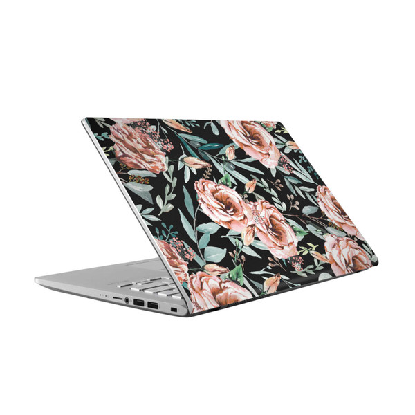 Anis Illustration Bloomers Black Vinyl Sticker Skin Decal Cover for Asus Vivobook 14 X409FA-EK555T