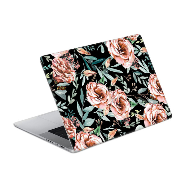 Anis Illustration Bloomers Black Vinyl Sticker Skin Decal Cover for Apple MacBook Pro 16" A2485