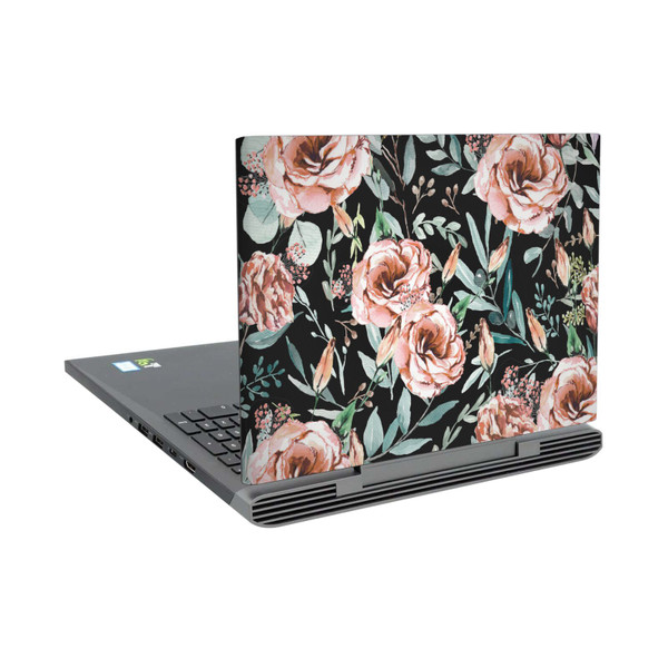 Anis Illustration Flower Pattern 3 Floral Explosion Black Vinyl Sticker Skin Decal Cover for Dell Inspiron 15 7000 P65F