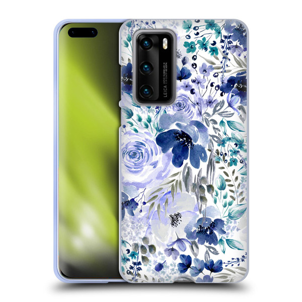 Anis Illustration Bloomers Indigo Soft Gel Case for Huawei P40 5G