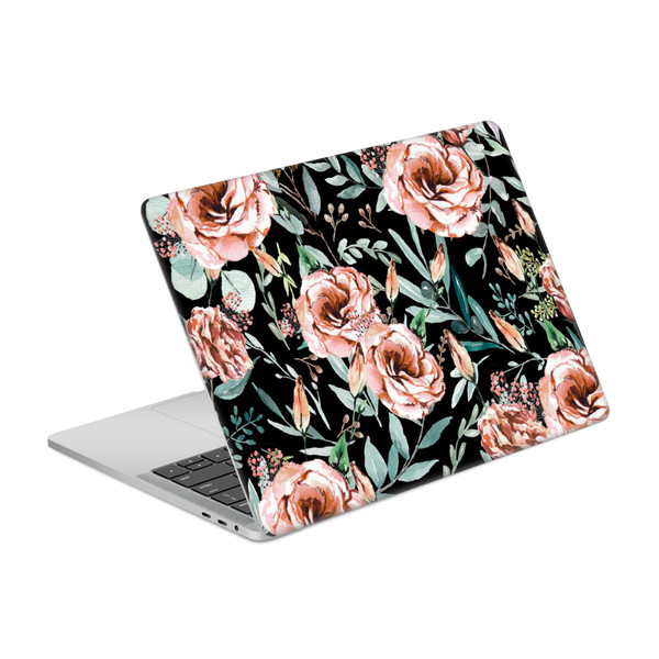 Anis Illustration Flower Pattern 3 Floral Explosion Black Vinyl Sticker Skin Decal Cover for Apple MacBook Pro 13.3" A1708