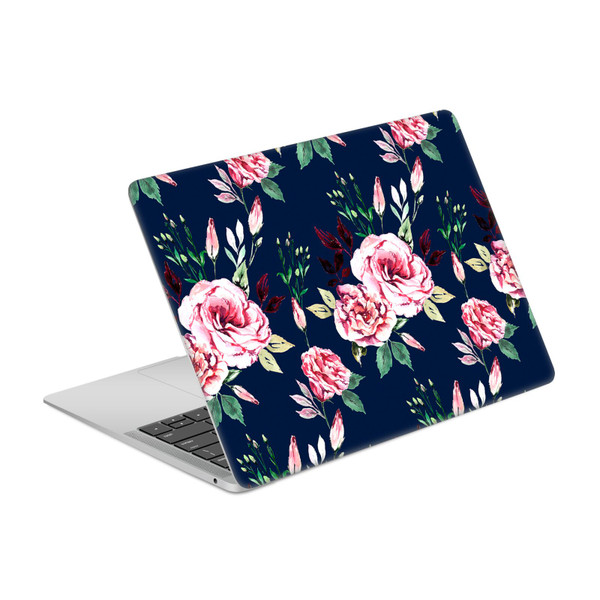Anis Illustration Flower Pattern 3 Lisianthus Navy Pattern Vinyl Sticker Skin Decal Cover for Apple MacBook Air 13.3" A1932/A2179