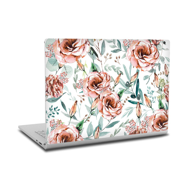 Anis Illustration Flower Pattern 3 Floral Explosion White Vinyl Sticker Skin Decal Cover for Microsoft Surface Book 2