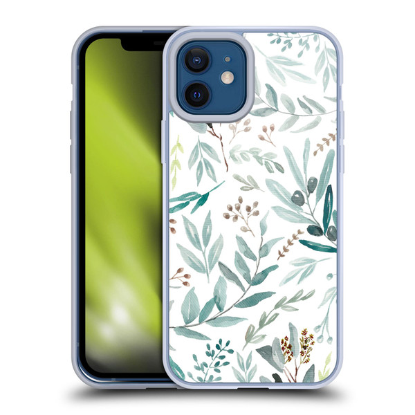 Anis Illustration Bloomers Eucalyptus Soft Gel Case for Apple iPhone 12 / iPhone 12 Pro