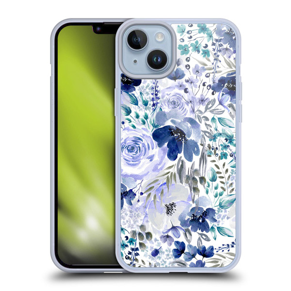 Anis Illustration Bloomers Indigo Soft Gel Case for Apple iPhone 14 Plus
