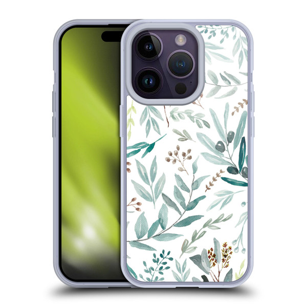 Anis Illustration Bloomers Eucalyptus Soft Gel Case for Apple iPhone 14 Pro