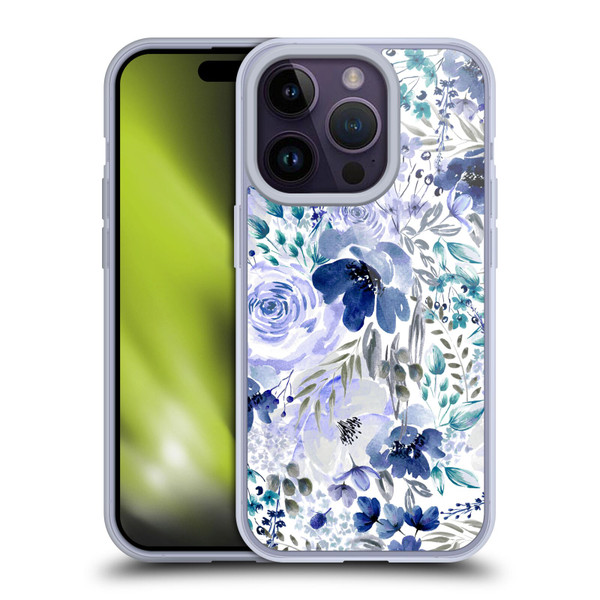 Anis Illustration Bloomers Indigo Soft Gel Case for Apple iPhone 14 Pro