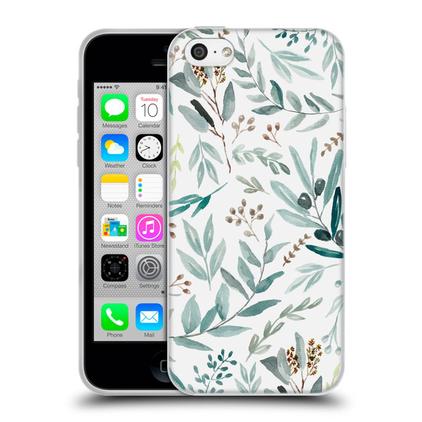 Anis Illustration Bloomers Eucalyptus Soft Gel Case for Apple iPhone 5c